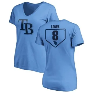 Brandon Lowe Women's Tampa Bay Rays RBI Slim Fit V-Neck T-Shirt - Light Blue