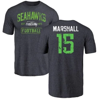 Brandon Marshall Seattle Seahawks Navy Distressed Name & Number Tri-Blend T-Shirt