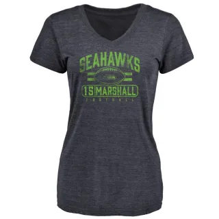 Brandon Marshall Women's Seattle Seahawks Flanker Tri-Blend T-Shirt - Navy