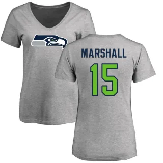 Brandon Marshall Women's Seattle Seahawks Name & Number Logo Slim Fit T-Shirt - Ash