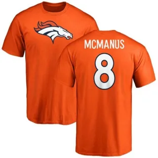 Brandon McManus Denver Broncos Name & Number Logo T-Shirt - Orange