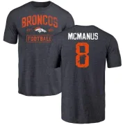 Brandon McManus Denver Broncos Navy Distressed Name & Number Tri-Blend T-Shirt