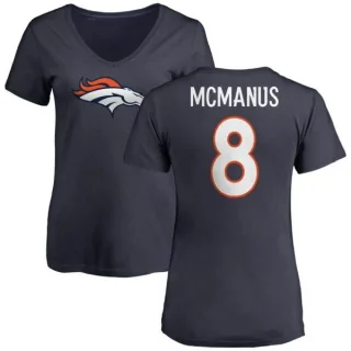 Brandon McManus Women's Denver Broncos Name & Number Logo Slim Fit T-Shirt - Navy