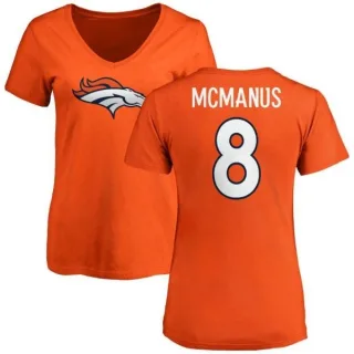 Brandon McManus Women's Denver Broncos Name & Number Logo Slim Fit T-Shirt - Orange