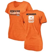 Brandon McManus Women's Denver Broncos Retro Tri-Blend V-Neck T-Shirt - Orange