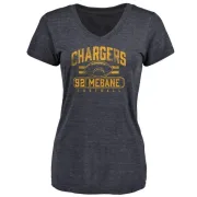 Brandon Mebane Women's Los Angeles Chargers Flanker Tri-Blend T-Shirt - Navy