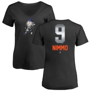 Brandon Nimmo Women's New York Mets Midnight Mascot V-Neck T-Shirt - Black