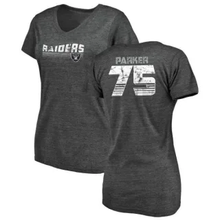 Brandon Parker Women's Oakland Raiders Retro Tri-Blend V-Neck T-Shirt - Black