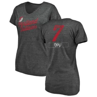 Brandon Roy Women's Portland Trail Blazers Black Sideline Tri-Blend V-Neck T-Shirt