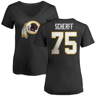 Brandon Scherff Women's Washington Redskins Name & Number Logo Slim Fit T-Shirt - Black