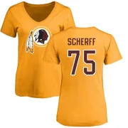 Brandon Scherff Women's Washington Redskins Name & Number Logo Slim Fit T-Shirt - Gold