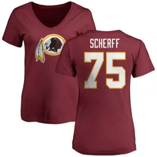 Brandon Scherff Women's Washington Redskins Name & Number Logo Slim Fit T-Shirt - Maroon