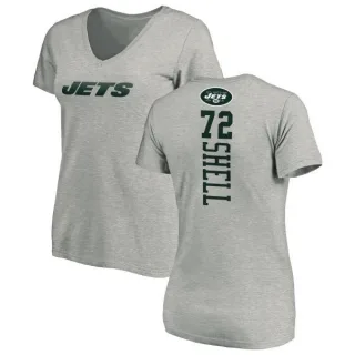 Brandon Shell Women's New York Jets Backer V-Neck T-Shirt - Ash