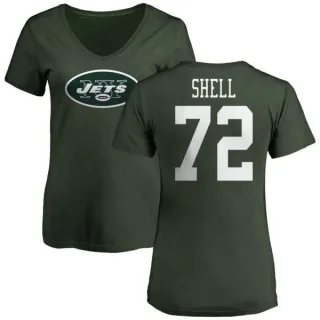 Brandon Shell Women's New York Jets Name & Number Logo Slim Fit T-Shirt - Green