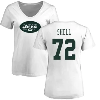 Brandon Shell Women's New York Jets Name & Number Logo Slim Fit T-Shirt - White