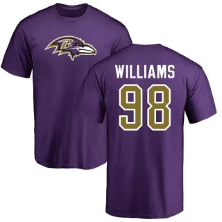 Brandon Williams Baltimore Ravens Name & Number Logo T-Shirt - Purple