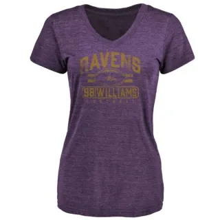 Brandon Williams Women's Baltimore Ravens Flanker Tri-Blend T-Shirt - Purple