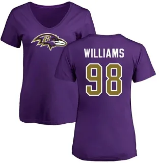 Brandon Williams Women's Baltimore Ravens Name & Number Logo Slim Fit T-Shirt - Purple