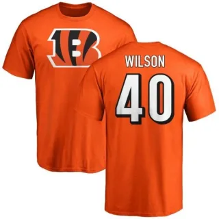 Brandon Wilson Cincinnati Bengals Name & Number Logo T-Shirt - Orange