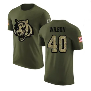 Brandon Wilson Cincinnati Bengals Olive Salute to Service Legend T-Shirt