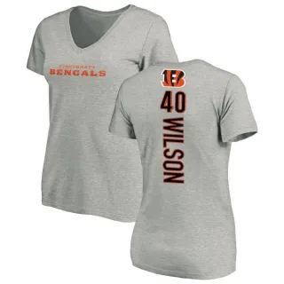 Brandon Wilson Women's Cincinnati Bengals Backer V-Neck T-Shirt - Ash