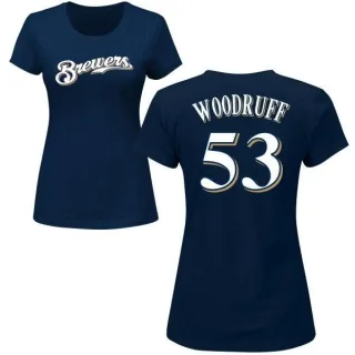 Brandon Woodruff Women's Milwaukee Brewers Name & Number T-Shirt - Navy