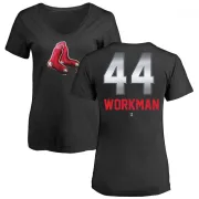 Brandon Workman Women's Boston Red Sox Midnight Mascot V-Neck T-Shirt - Black