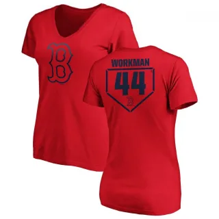 Brandon Workman Women's Boston Red Sox RBI Slim Fit V-Neck T-Shirt - Red