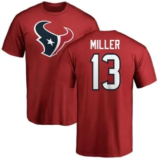 Braxton Miller Houston Texans Name & Number Logo T-Shirt - Red