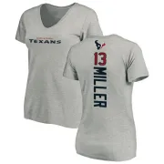 Braxton Miller Women's Houston Texans Backer V-Neck T-Shirt - Ash