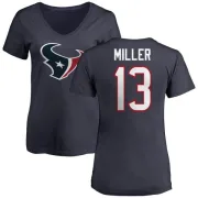 Braxton Miller Women's Houston Texans Name & Number Logo Slim Fit T-Shirt - Navy