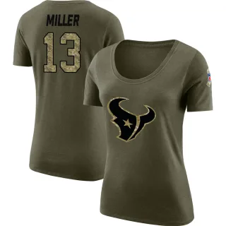 Braxton Miller Women's Houston Texans Salute to Service Olive Legend Scoop Neck T-Shirt