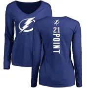 Brayden Point Women's Tampa Bay Lightning Backer V-Neck Long-Sleeve T-Shirt - Royal