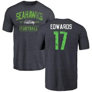 Braylon Edwards Seattle Seahawks Navy Distressed Name & Number Tri-Blend T-Shirt