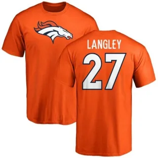 Brendan Langley Denver Broncos Name & Number Logo T-Shirt - Orange