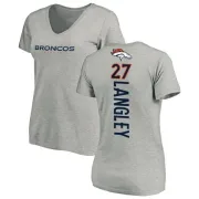 Brendan Langley Women's Denver Broncos Backer V-Neck T-Shirt - Ash