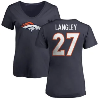 Brendan Langley Women's Denver Broncos Name & Number Logo Slim Fit T-Shirt - Navy