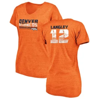 Brendan Langley Women's Denver Broncos Retro Tri-Blend V-Neck T-Shirt - Orange