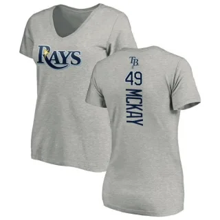 Brendan McKay Women's Tampa Bay Rays Backer Slim Fit T-Shirt - Ash