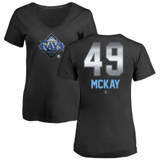 Brendan McKay Women's Tampa Bay Rays Midnight Mascot V-Neck T-Shirt - Black