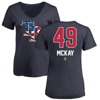 Brendan McKay Women's Tampa Bay Rays Name and Number Banner Wave V-Neck T-Shirt - Navy