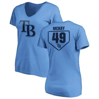 Brendan McKay Women's Tampa Bay Rays RBI Slim Fit V-Neck T-Shirt - Light Blue