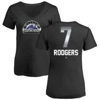 Brendan Rodgers Women's Colorado Rockies Midnight Mascot V-Neck T-Shirt - Black