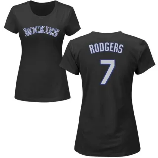 Brendan Rodgers Women's Colorado Rockies Name & Number T-Shirt - Black