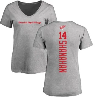 Brendan Shanahan Women's Detroit Red Wings Backer T-Shirt - Ash