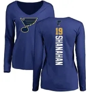 Brendan Shanahan Women's St. Louis Blues Backer V-Neck Long-Sleeve T-Shirt - Royal