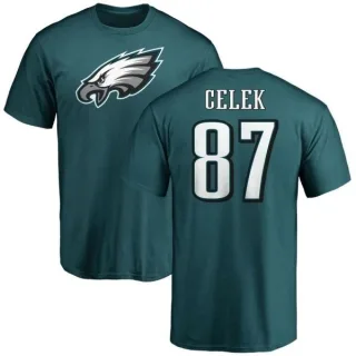 Brent Celek Philadelphia Eagles Name & Number Logo T-Shirt - Green