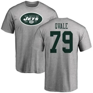 Brent Qvale New York Jets Name & Number Logo T-Shirt - Ash