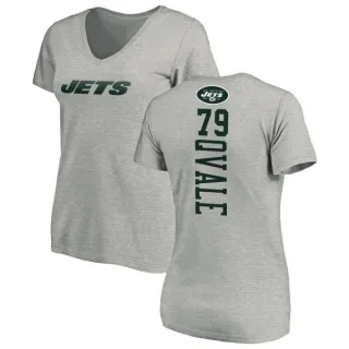 Brent Qvale Women's New York Jets Backer V-Neck T-Shirt - Ash