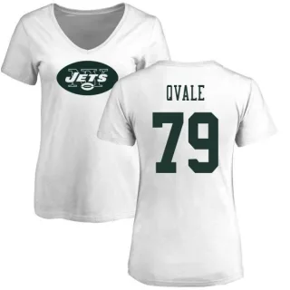 Brent Qvale Women's New York Jets Name & Number Logo Slim Fit T-Shirt - White